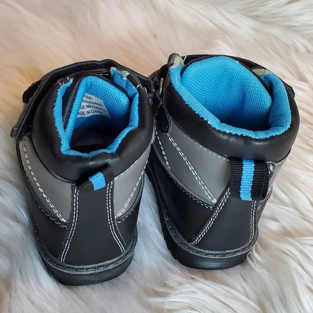 Beverly Hills Boy's Black Polo Club Lace-up Non-Slip Trendy Exeter Boot SZ 5